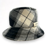 Lifestyle photo for The Essential Bucket Hat - Black Plaid and Stripe-WOOLTRIBE