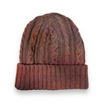 Hats-Cherry Chocolate WoolTribe Original Cable Beanie-WOOLTRIBE