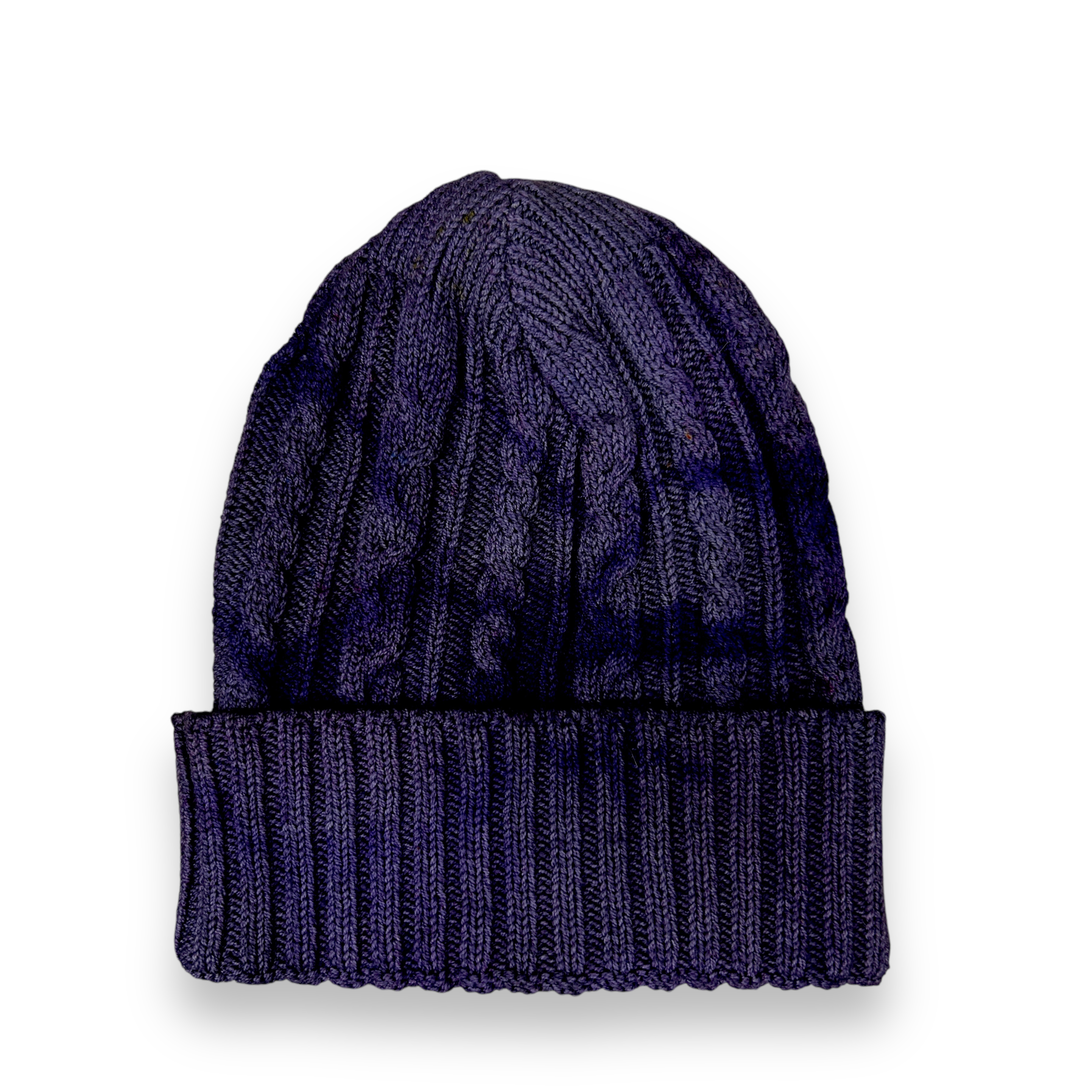 Hats-Purple Reign WoolTribe Original Cable Beanie-WOOLTRIBE