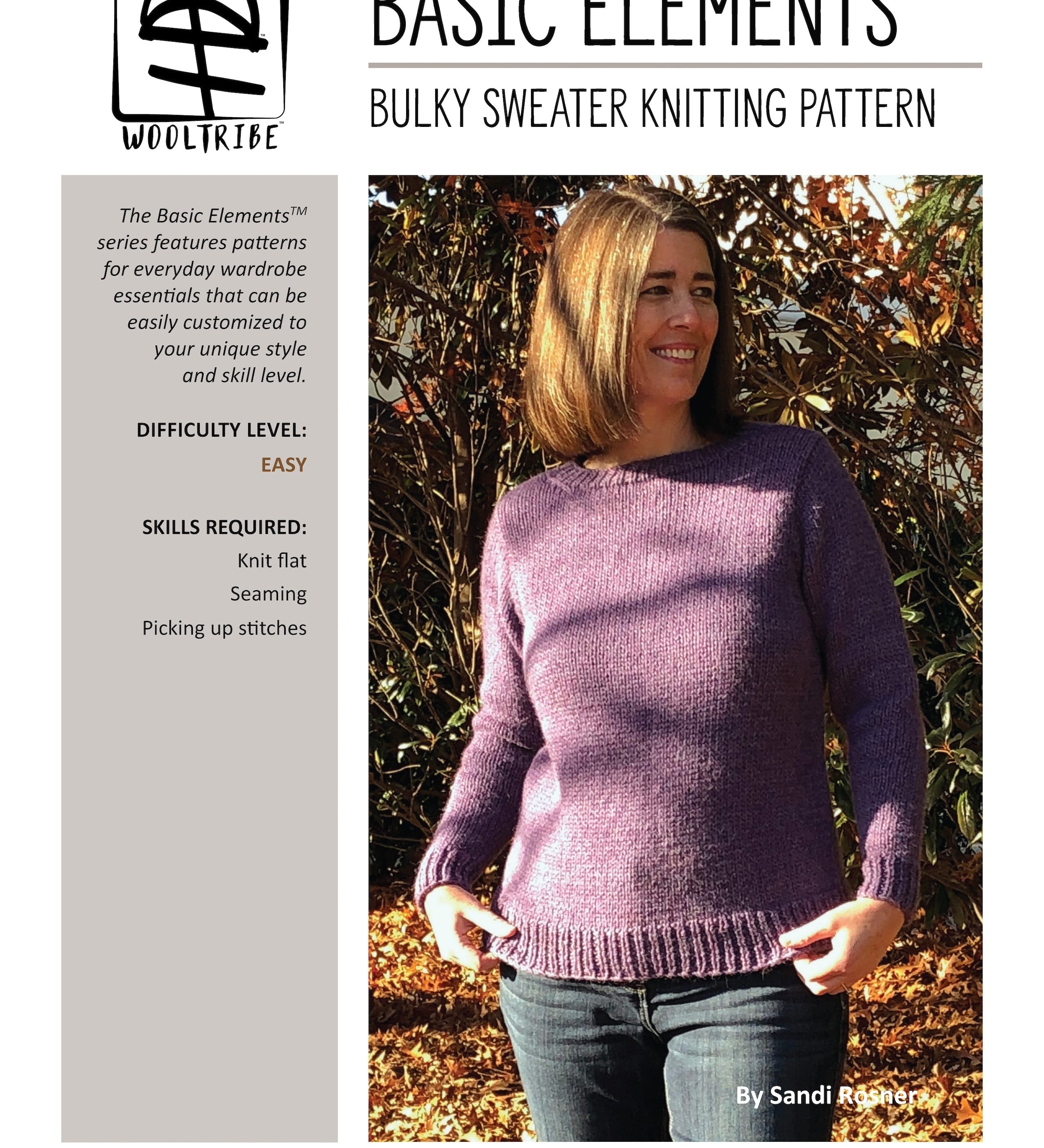 Patterns-Basic Elements™ Sweater Knitting Pattern - BULKY-WOOLTRIBE