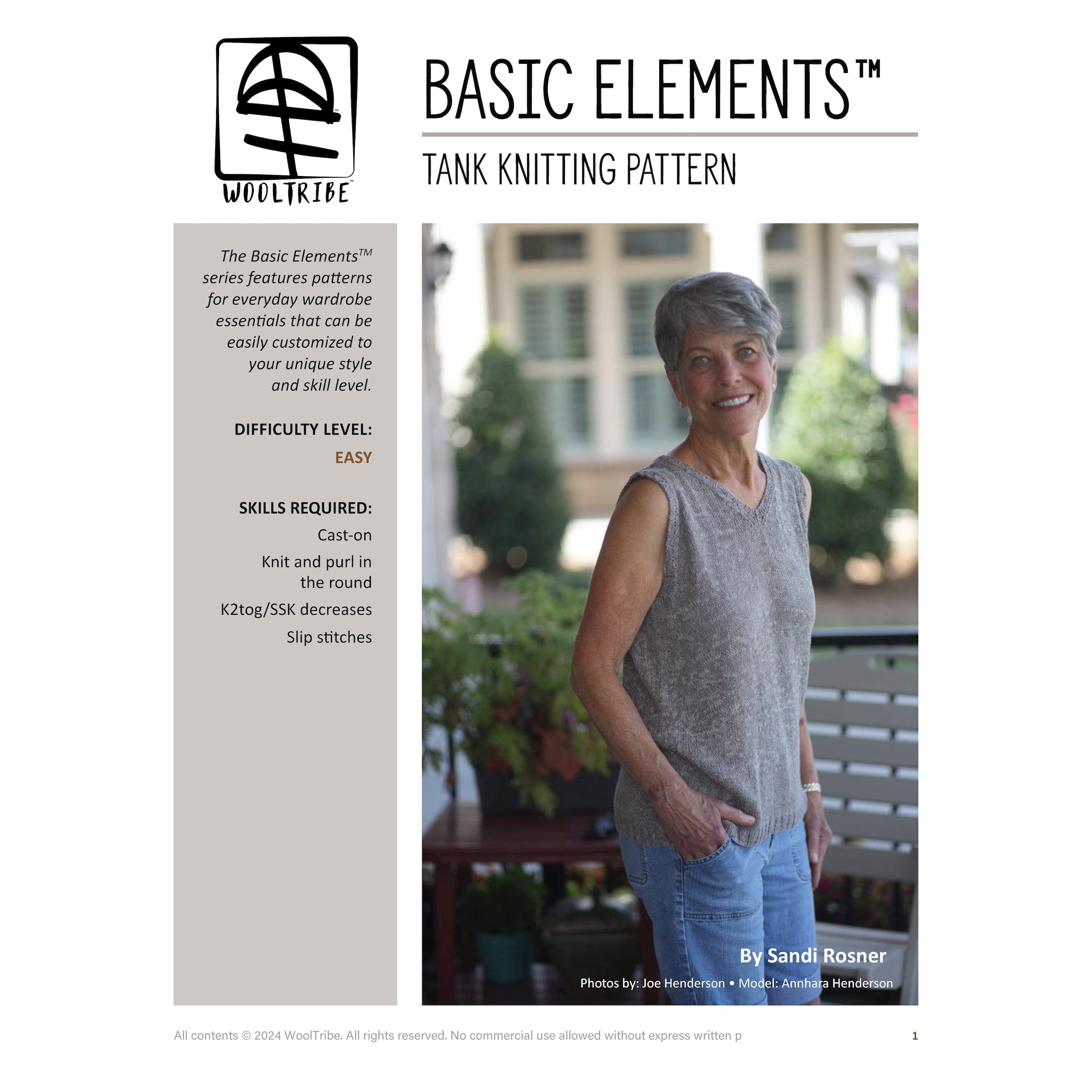 Patterns-Basic Elements™ Tank Knitting Pattern-WOOLTRIBE