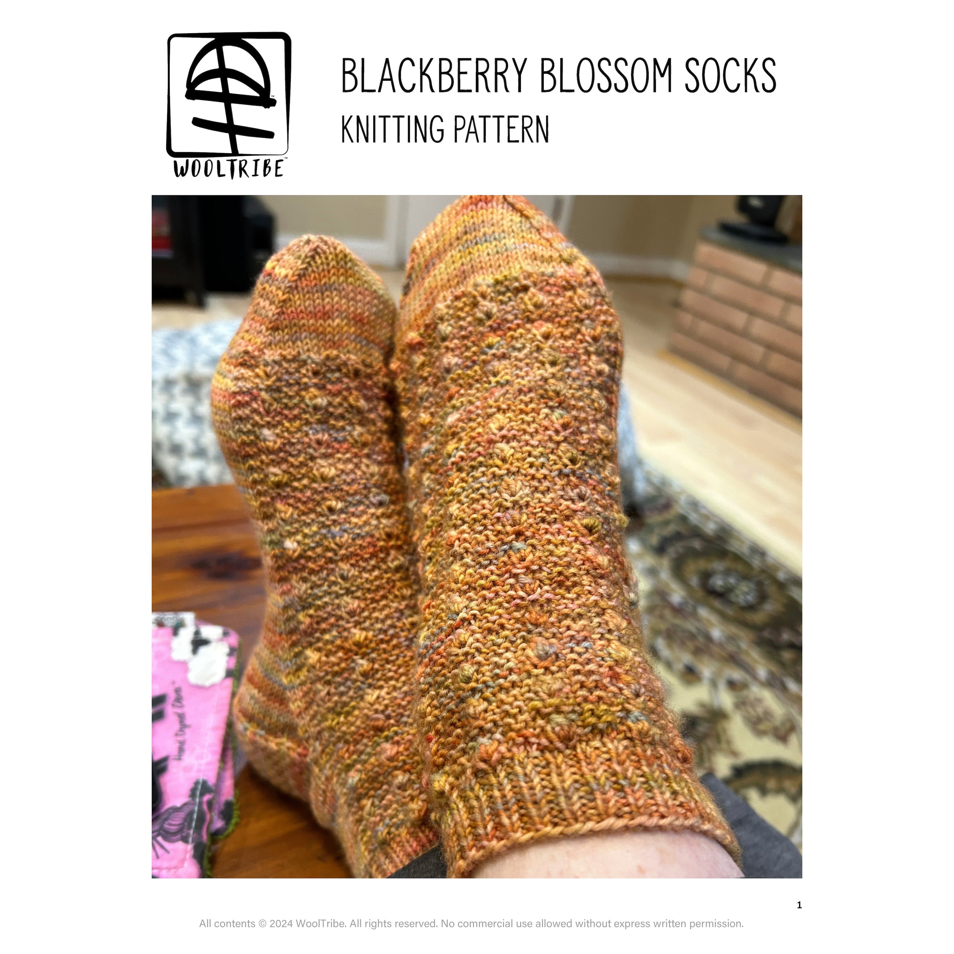 Patterns-Blackberry Blossom Socks Knitting Pattern-WOOLTRIBE