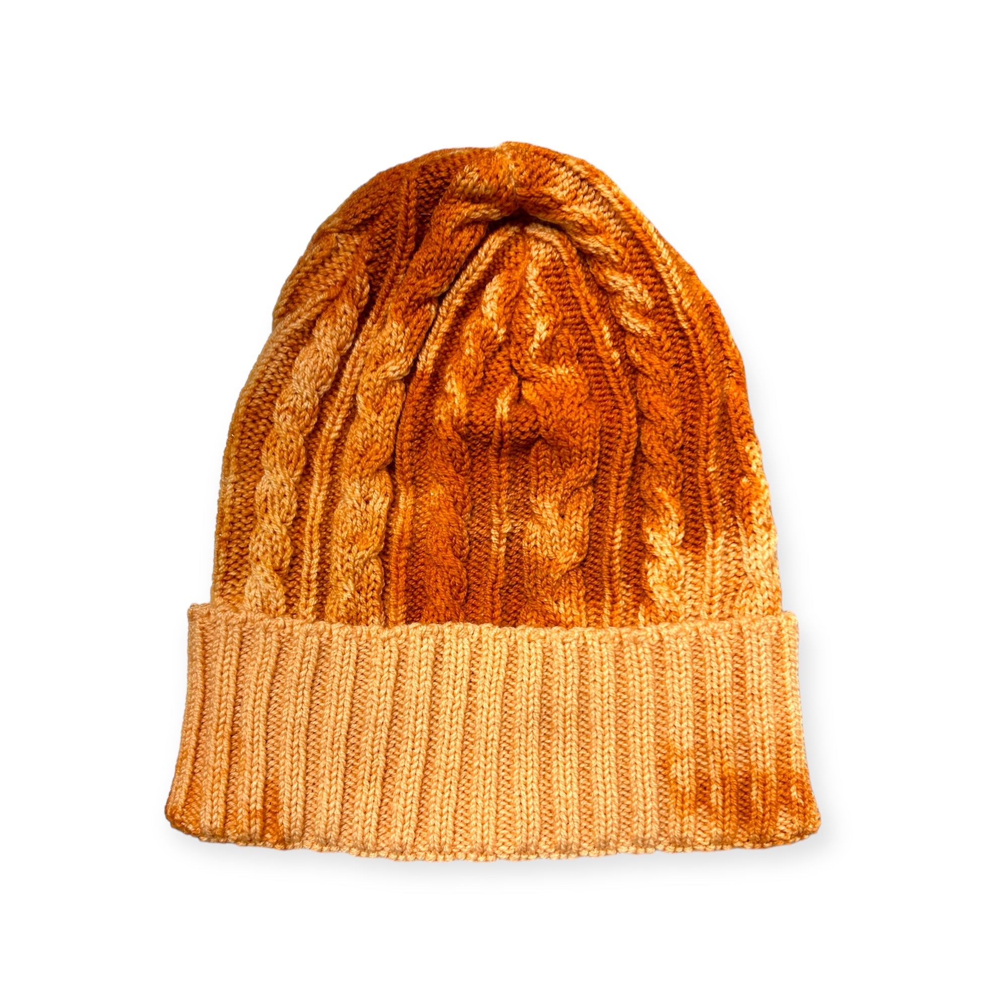 Hats-Naturally Dyed Beanie - Onion Skin Marbled-WOOLTRIBE